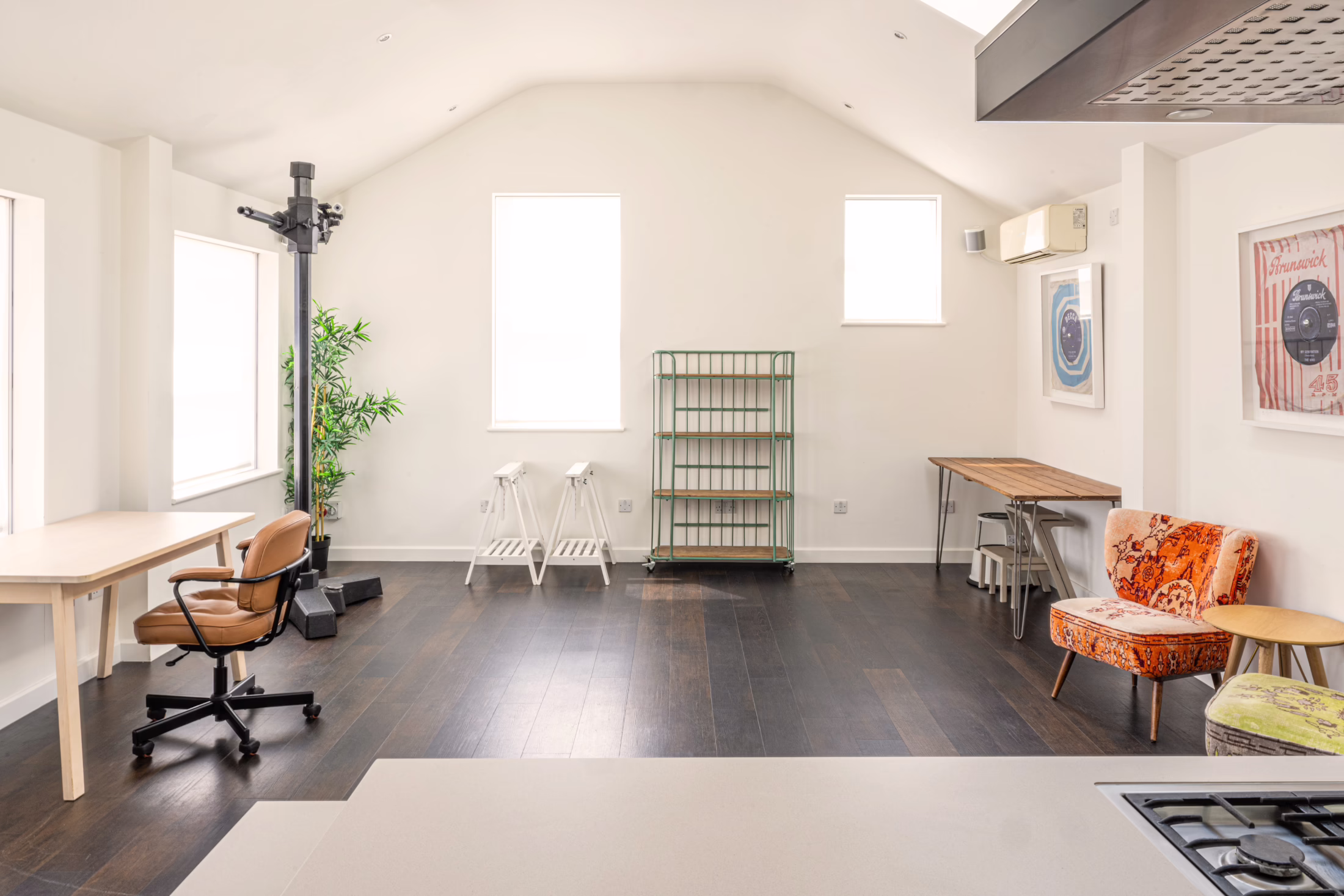 Bright studio space for food packaging photography, still-life and social content shoots