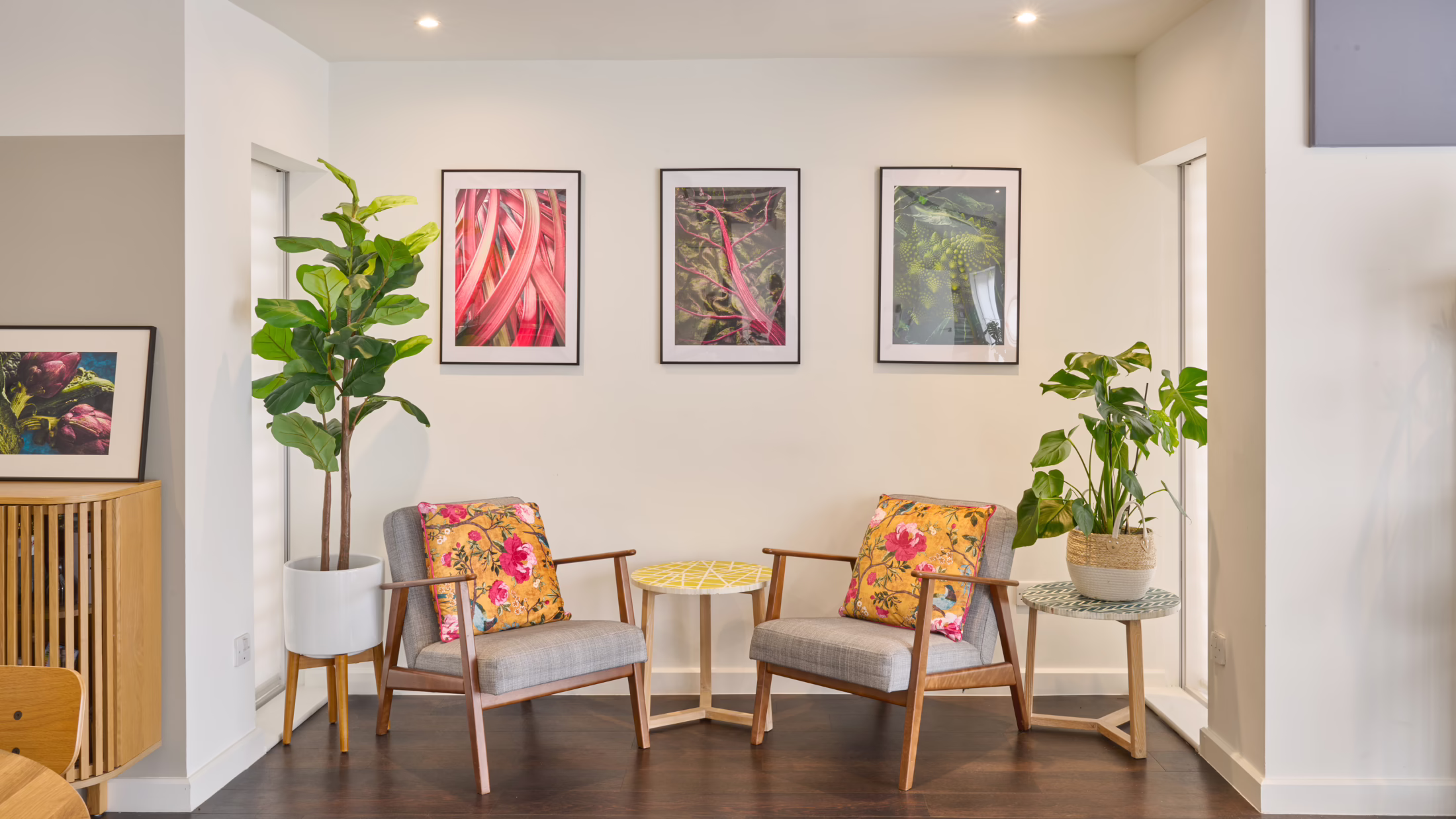 Client seating area in Studio One at Howard Shooter Studios, Camden